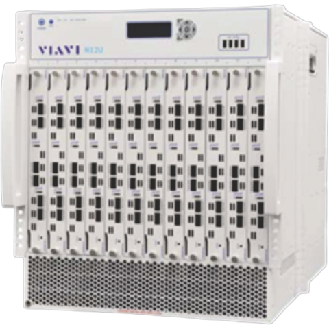Front view of the VIAVI TestCenter SPT-N12U mainframe chassis